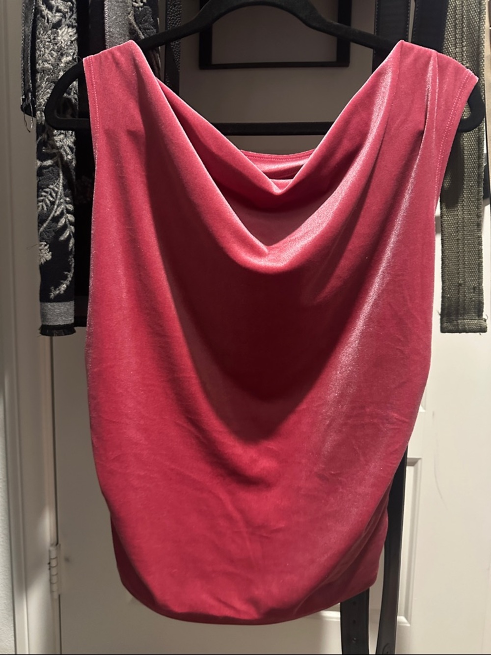 Old Navy Draped Velvet Tank Top in Deep Pink